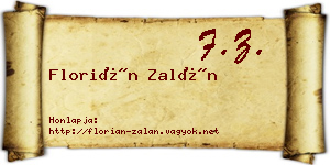 Florián Zalán névjegykártya